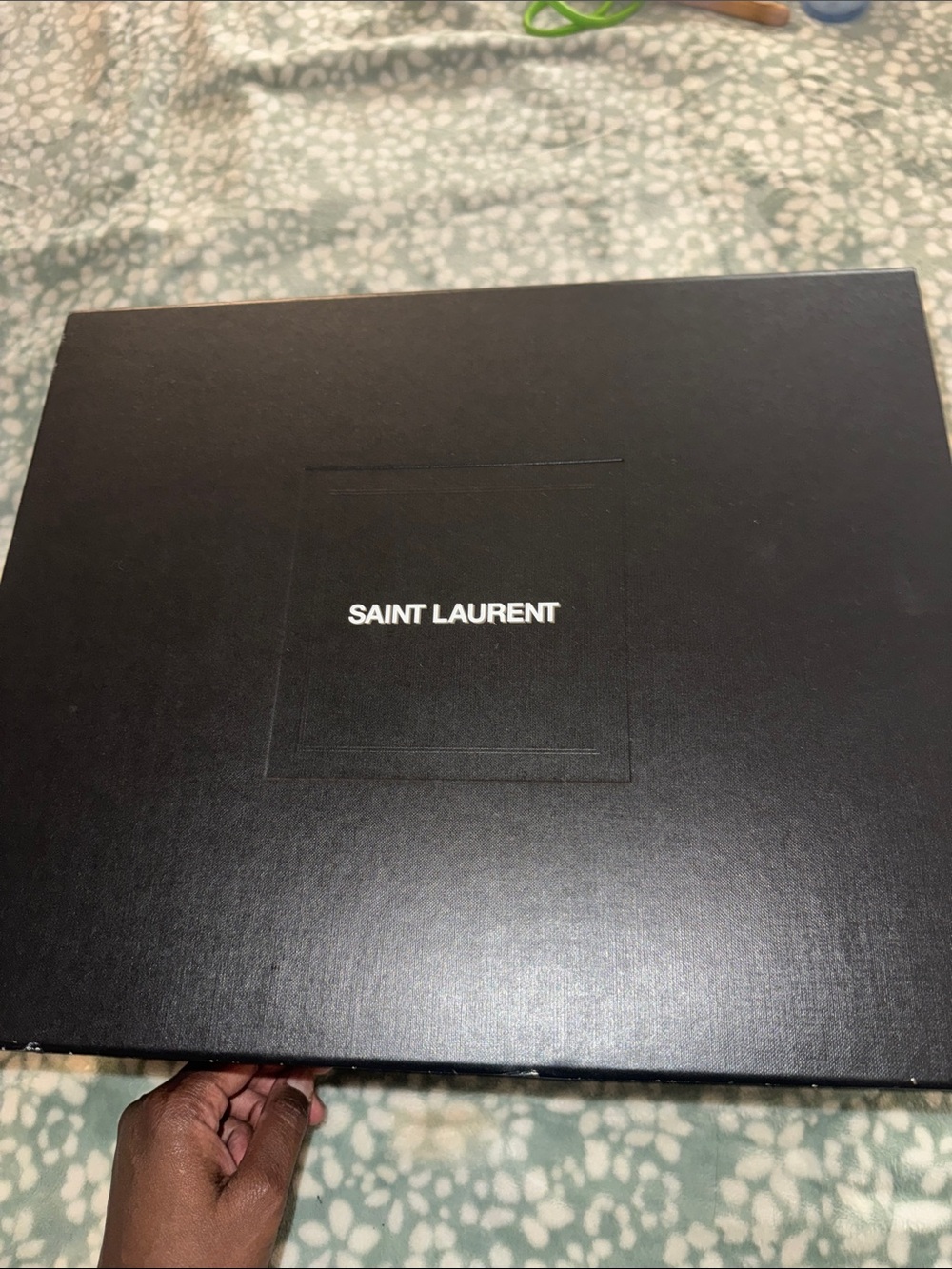 Saint Laurent Denim Quilted Chain Shoulder Bag with Gold YSL Hardware - Picture 11 of 11